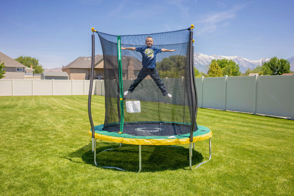 Green/Yellow Trampoline with Safety Enclosure A62363