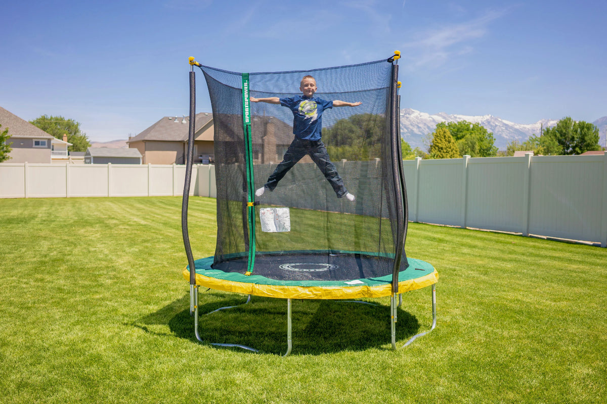 Green/Yellow Trampoline with Safety Enclosure A62363
