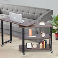 360° Rotating Sofa Side Table with 2-Tier Storage Shelves T375