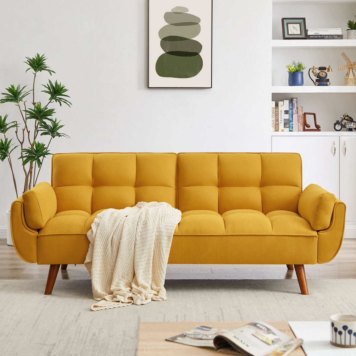 Linen Sofa Adjustable Backrest T574