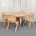 33 inch Round Plastic Height Adjustable Activity Table Set with 2 Chairs N812656