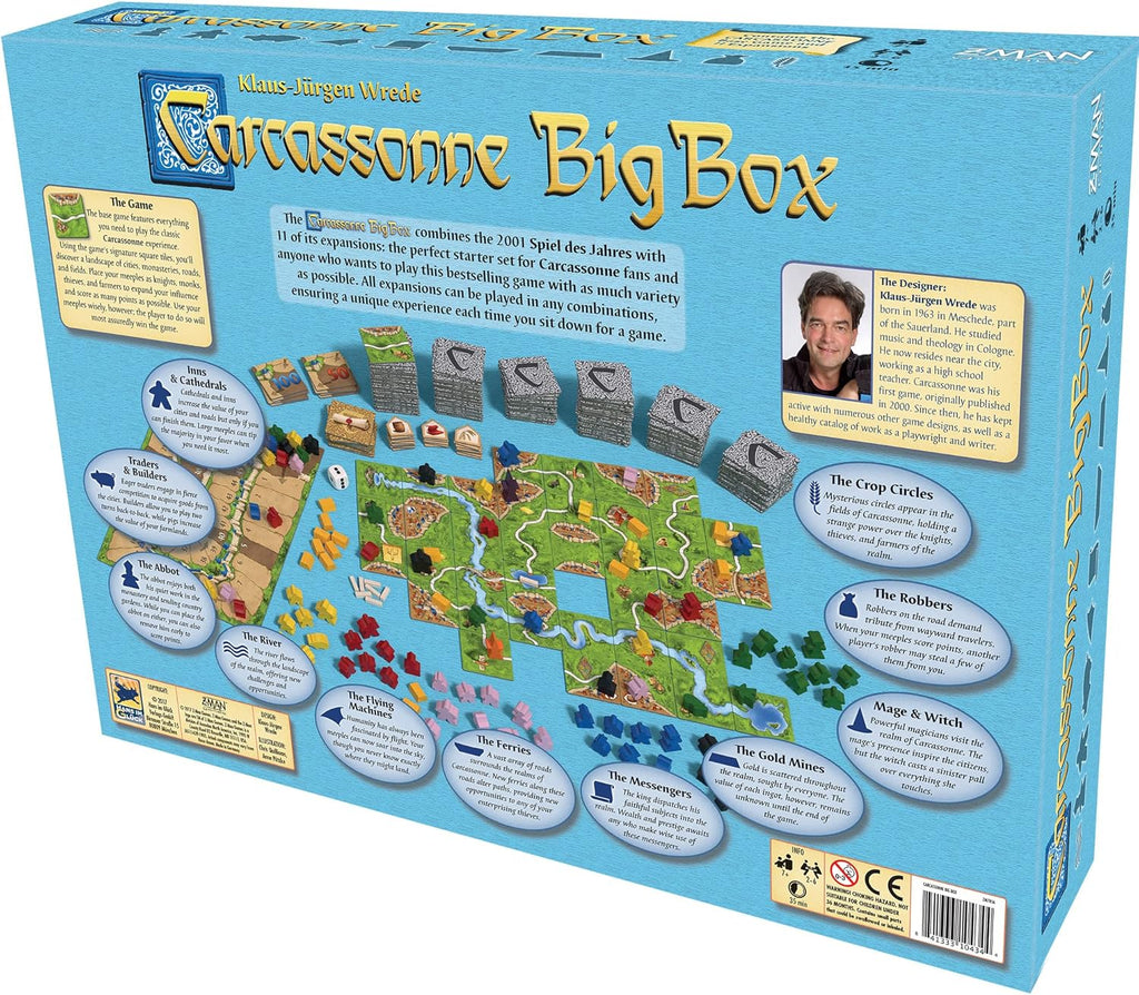 Carcassonne Board Game Big Box (BASE GAME & 11 EXPANSIONS) Medieval Strategy Board Game 2-6 Players F138