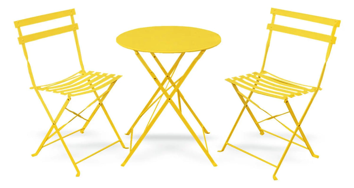 Yellow 3 Piece Bistro Folding Furniture Set M882