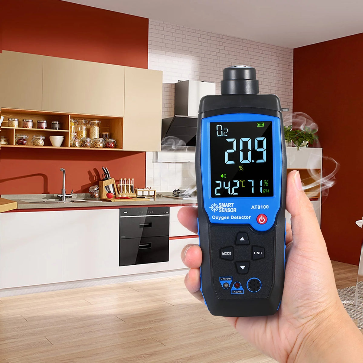 Handheld Digital USB Rechargeable O2 Sensor Tester Monitor LCD Display P8124