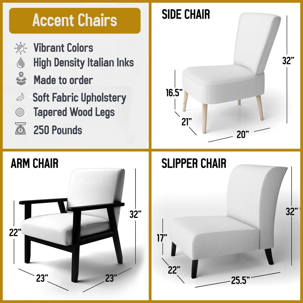 Yellow Peony Flower Upholstered Accent Chair and Arm Chair L2999