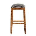 Black and White Wood Striped Barstool H384