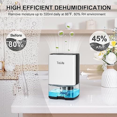 White 30 OZ Portable Small Dehumidifier with Auto-Off O805