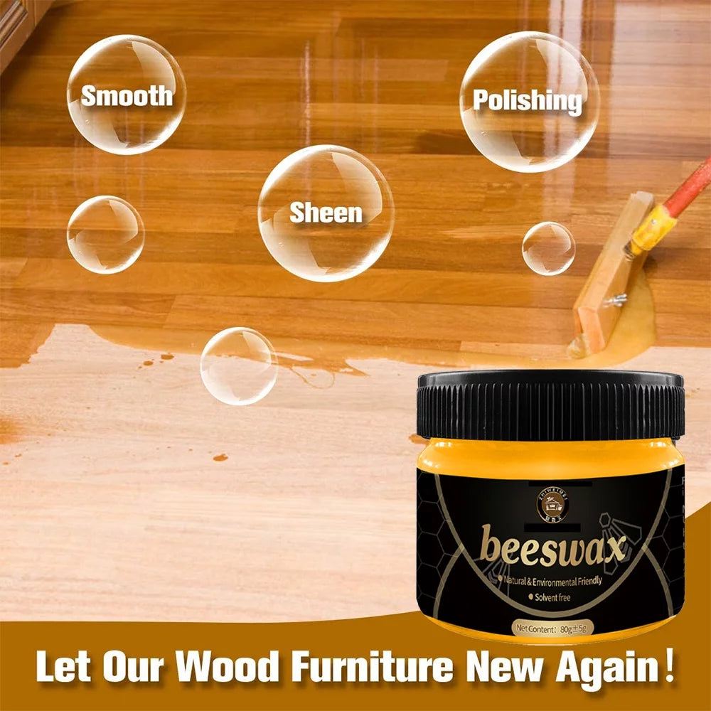 Natural Beeswax Wood Furniture Cleaner and Polish Set of 4 W4641