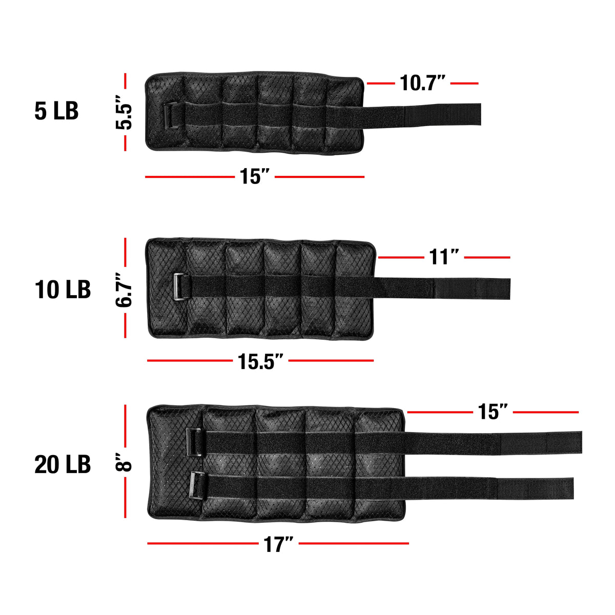Adjustable Wrist Ankle Weights 10-Pound Pair V512