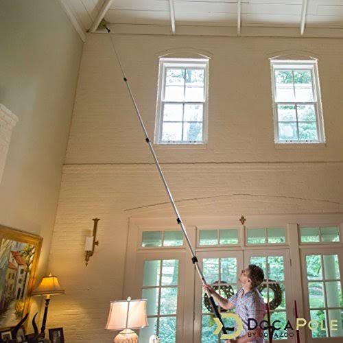24 Foot Extension Pole Cleaning Kit with 3 Dusting Attachments and 1 Window Squeegee V584961