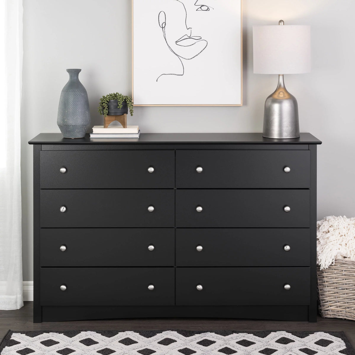Black 8 Drawer Dresser I8969