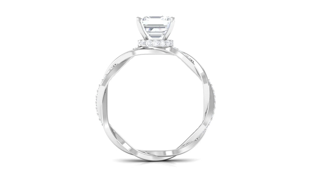 Asscher Cut Moissanite Solitaire Ring, 8 mm, 10K White Gold, US 3.00 H66654