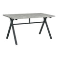 60 Inch Rectangular Writing Desk Light Gray Wood Top Dark Gray Metal F4000