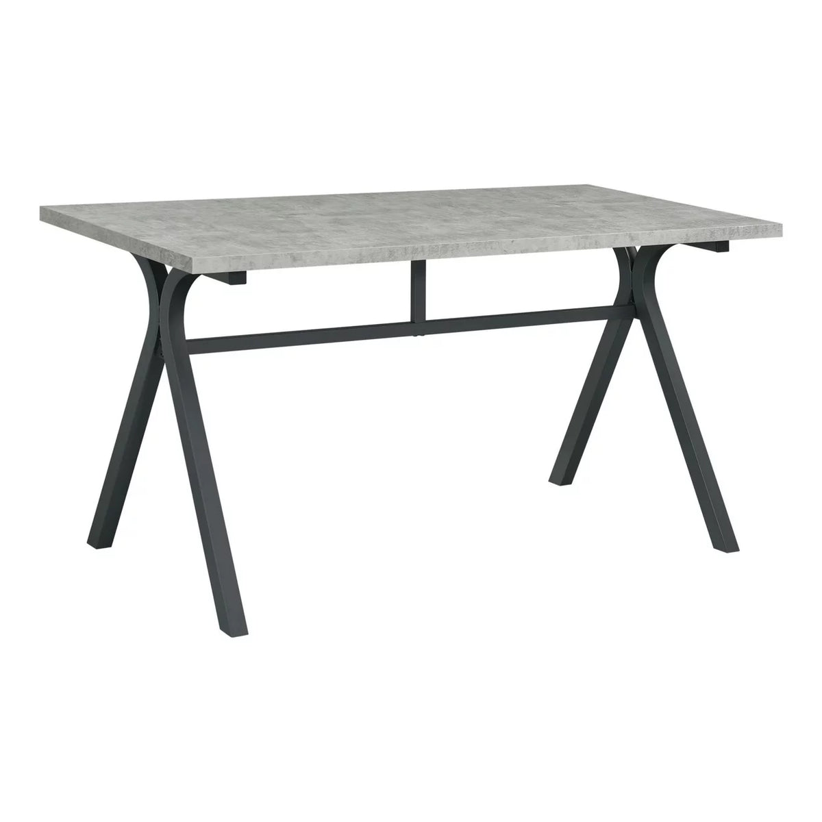 60 Inch Rectangular Writing Desk Light Gray Wood Top Dark Gray Metal F4000