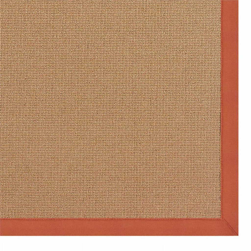 Machine Tufted Wool 5'x8' Rug in Cork Brown and Burnt Orange J79685