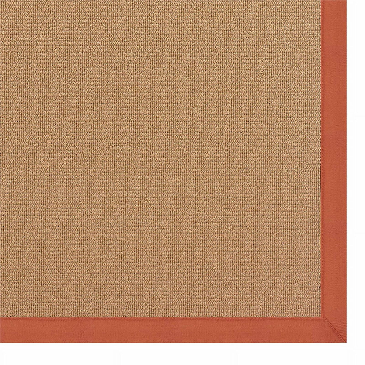 Machine Tufted Wool 5'x8' Rug in Cork Brown and Burnt Orange J79685