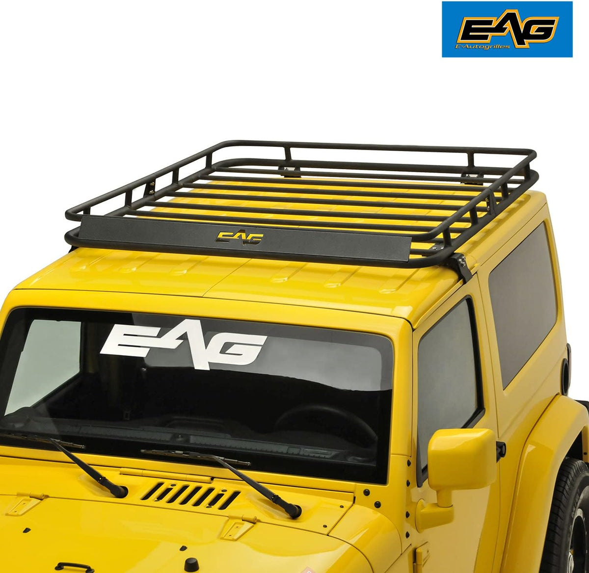 2/4 Door Roof Rack Cargo Basket with Wind Deflector 2 PCS S483674