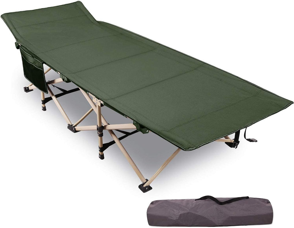 Blue Gray Green Extra Wide Folding Camping Cot I536599