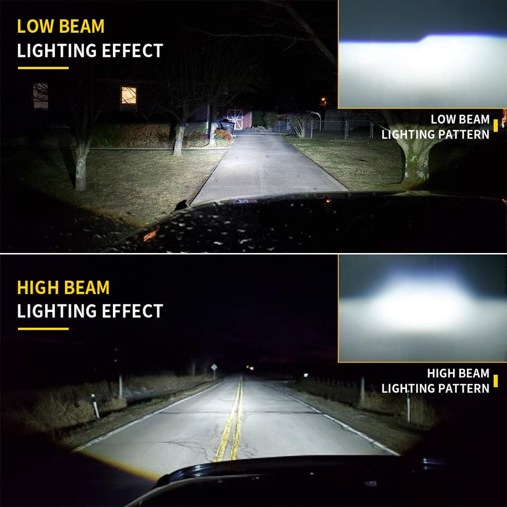 7 Inch Round LED Headlight with Amber Turn Signal, High Low Beam 2PCS R959356