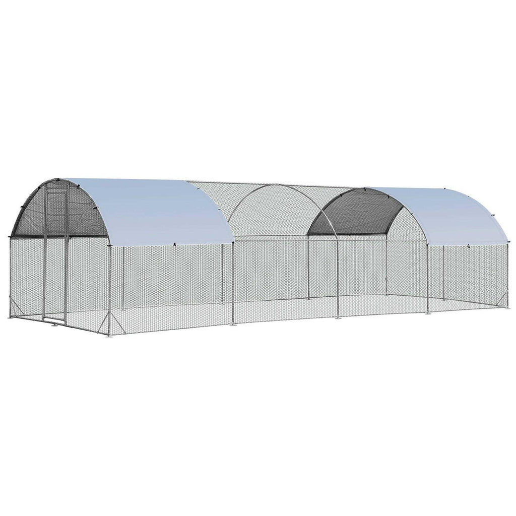 Large Metal Chicken Coop with Waterproof Cover D829