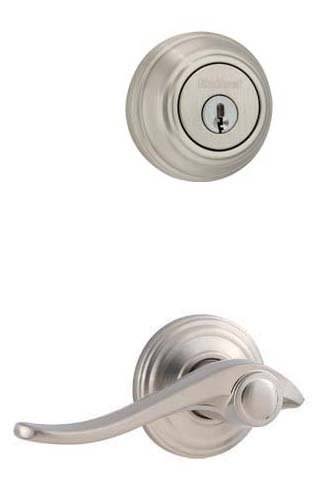 Right Hand Avalon Lever Interior Double Cylinder Handleset Trim Satin Nickel Finish W5353