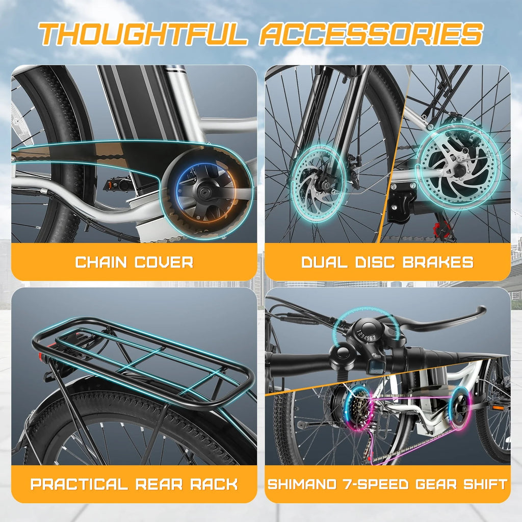 500W Electric Hybrid Bike with 48V 7.8Ah Battery Z259040