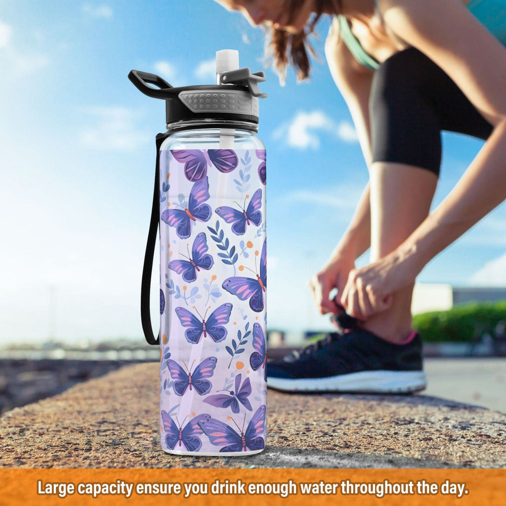 Purple 32oz Tritan Leakproof Water Bottle with Straw T3959