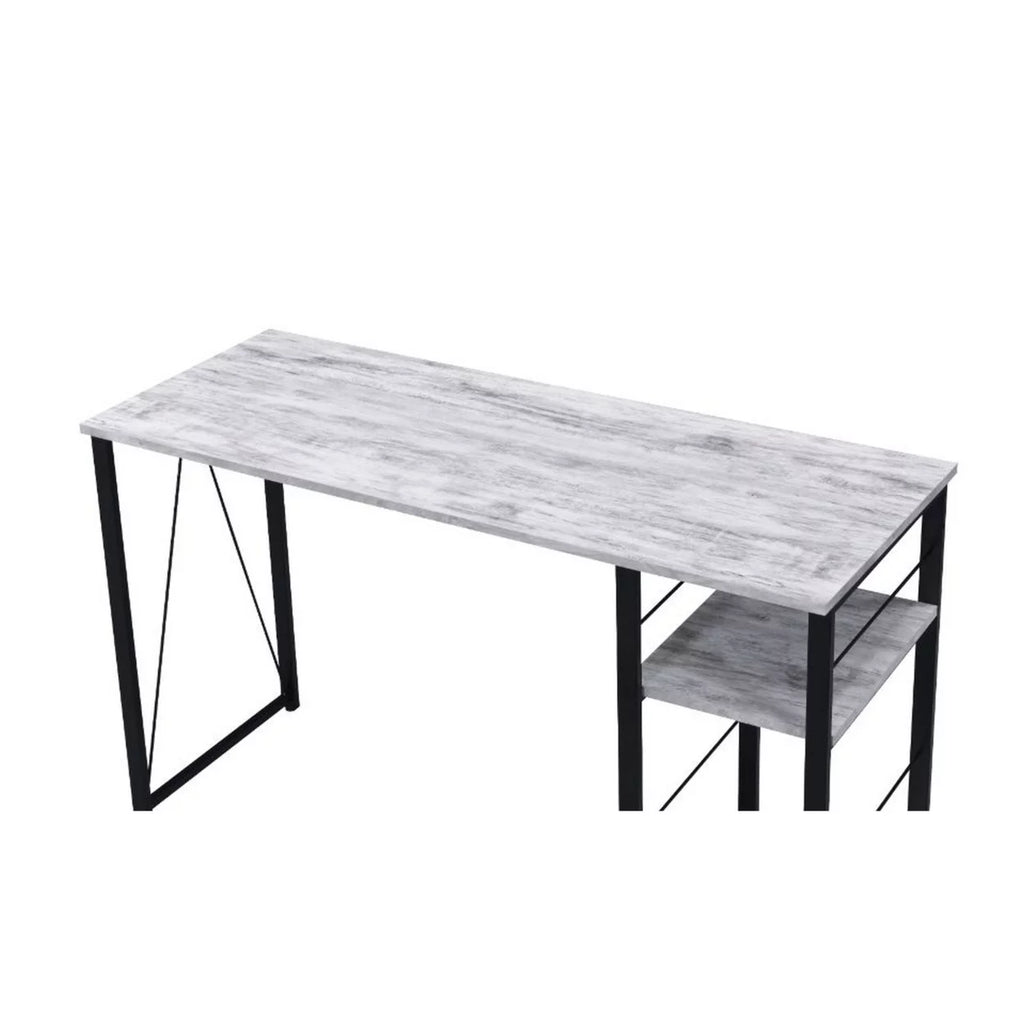 Antique White and Black Writing Desk with Rustic Wood Finish G88706