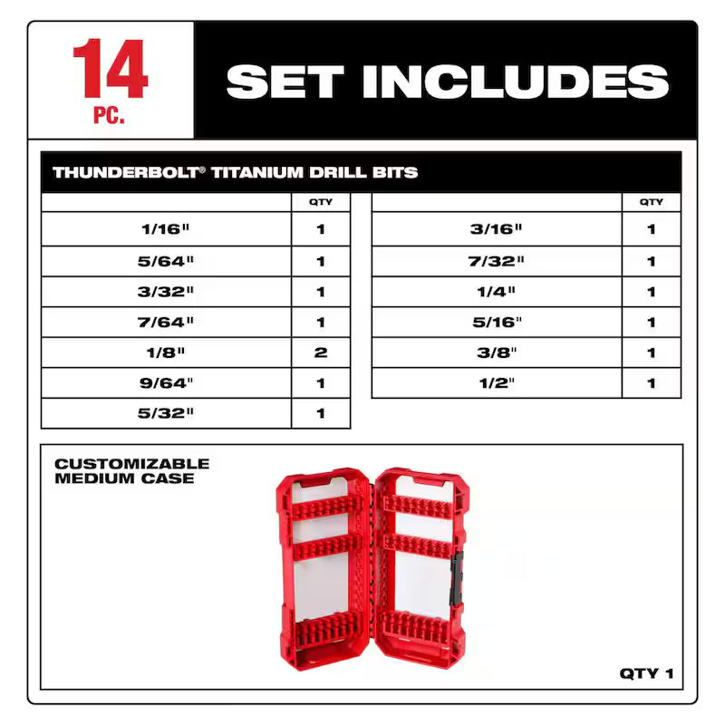 14-Piece Titanium Drill Bit Set B172