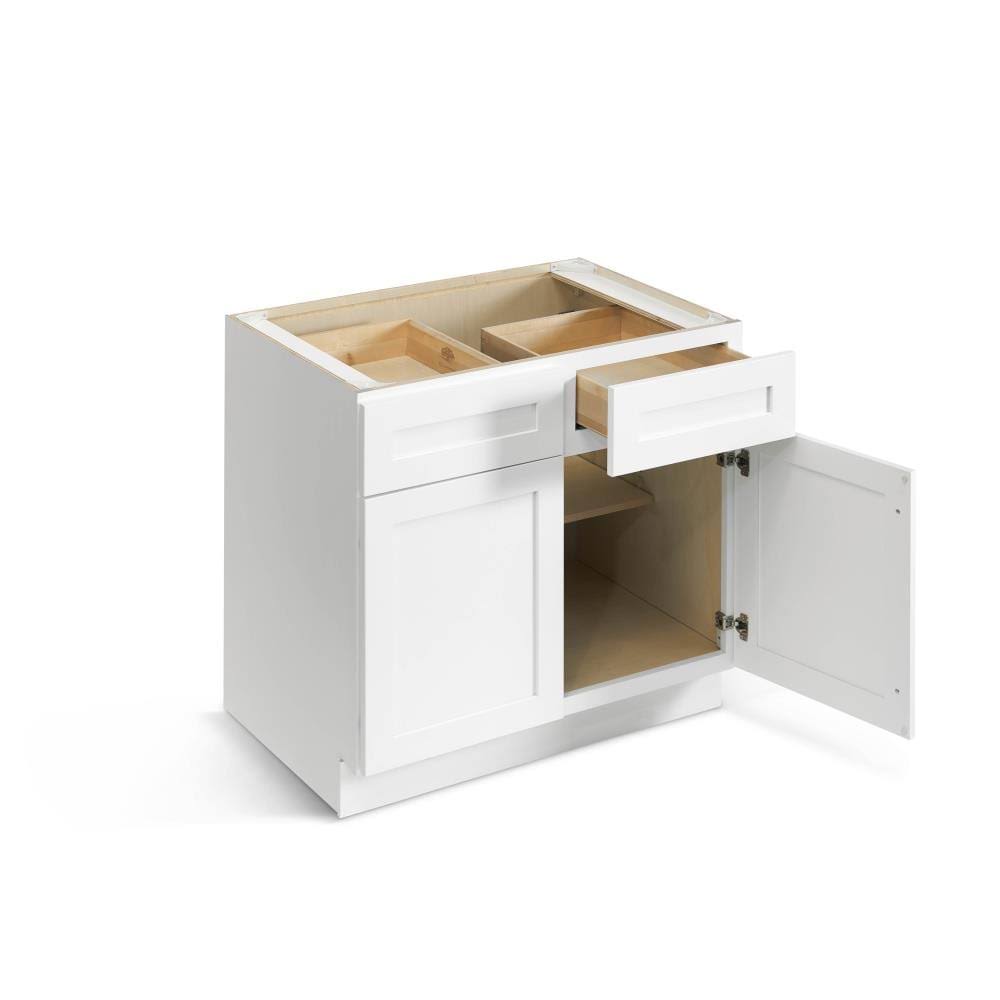 36-in W x 34.5-in H x 24-in D Pure White Birch Base Stock Cabinet Q628