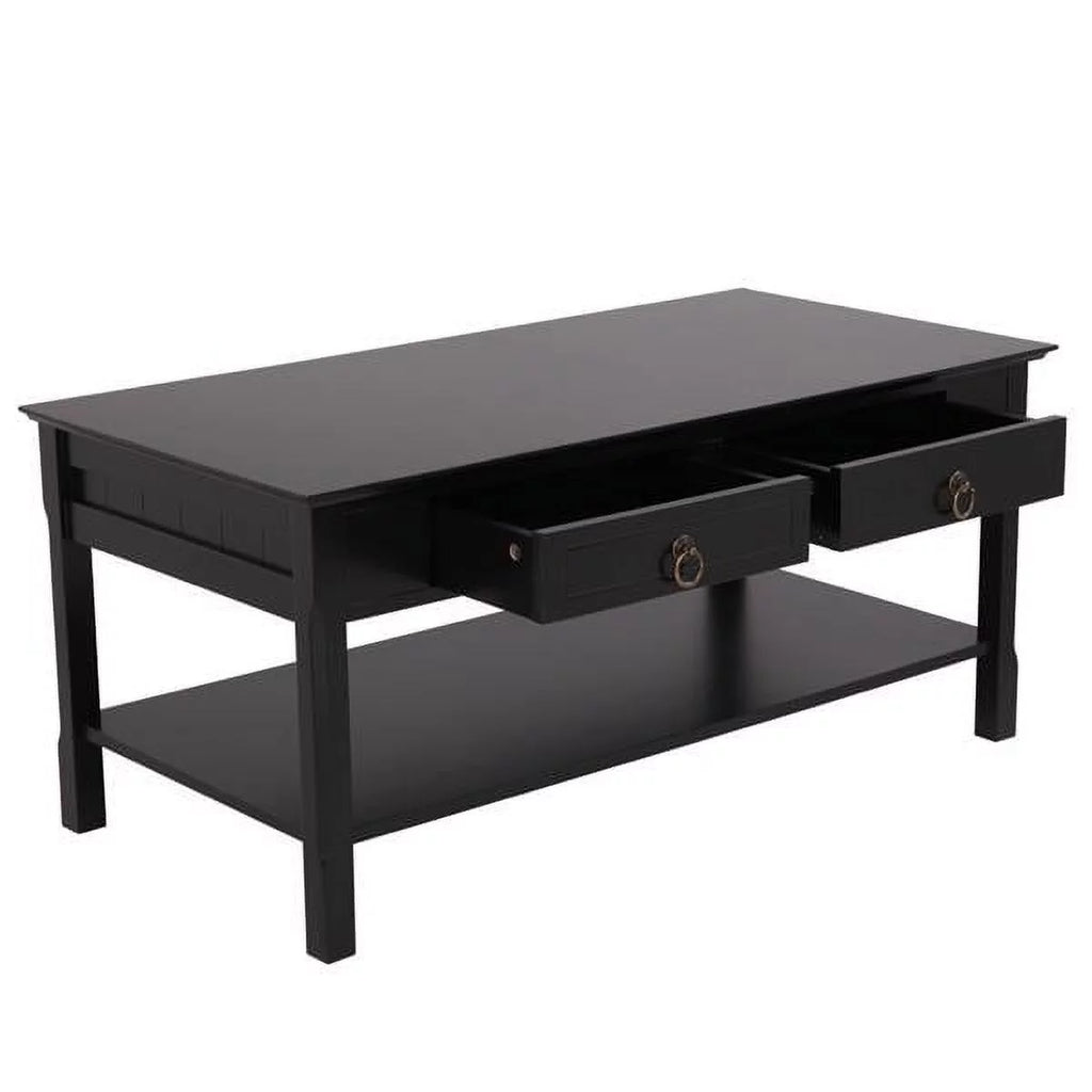 Black Solid Wood Coffee Table A6643