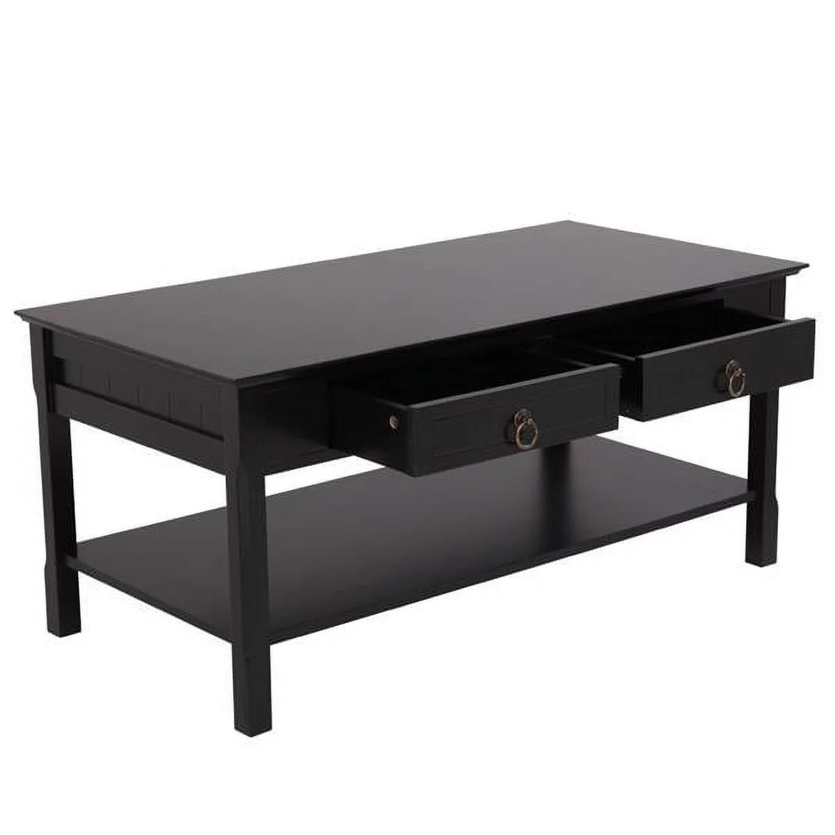 Black Solid Wood Coffee Table A6643