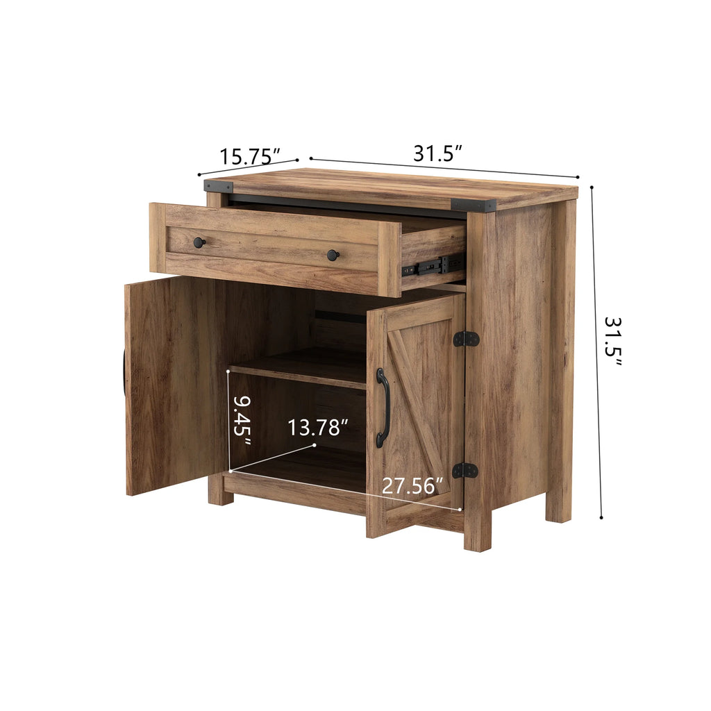 Rustic Accent Cabinet with Drawers and Doors 30 Inch Y586292