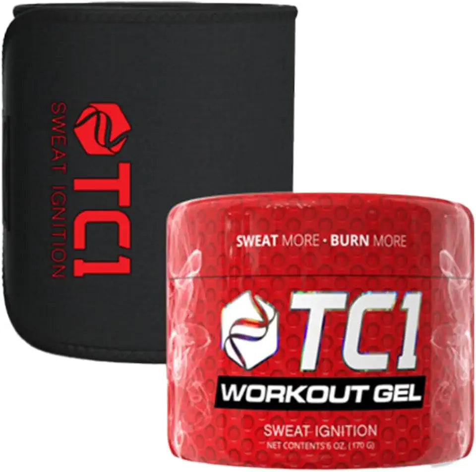 Sweat Belt and Topical Sweat Gel Workout Enhancer with Capsaicin W384041