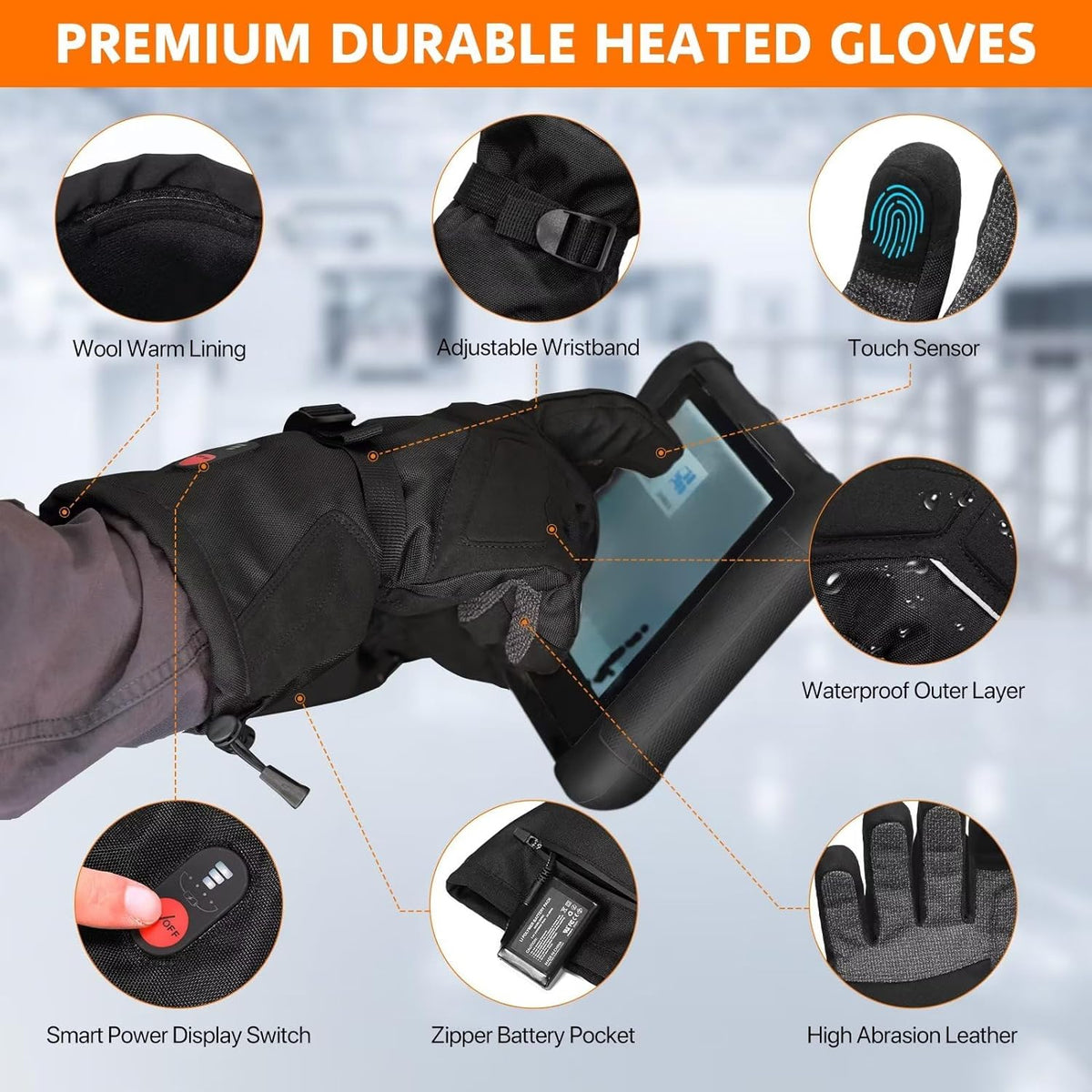 Rechargeable Heated Work Gloves Q672864