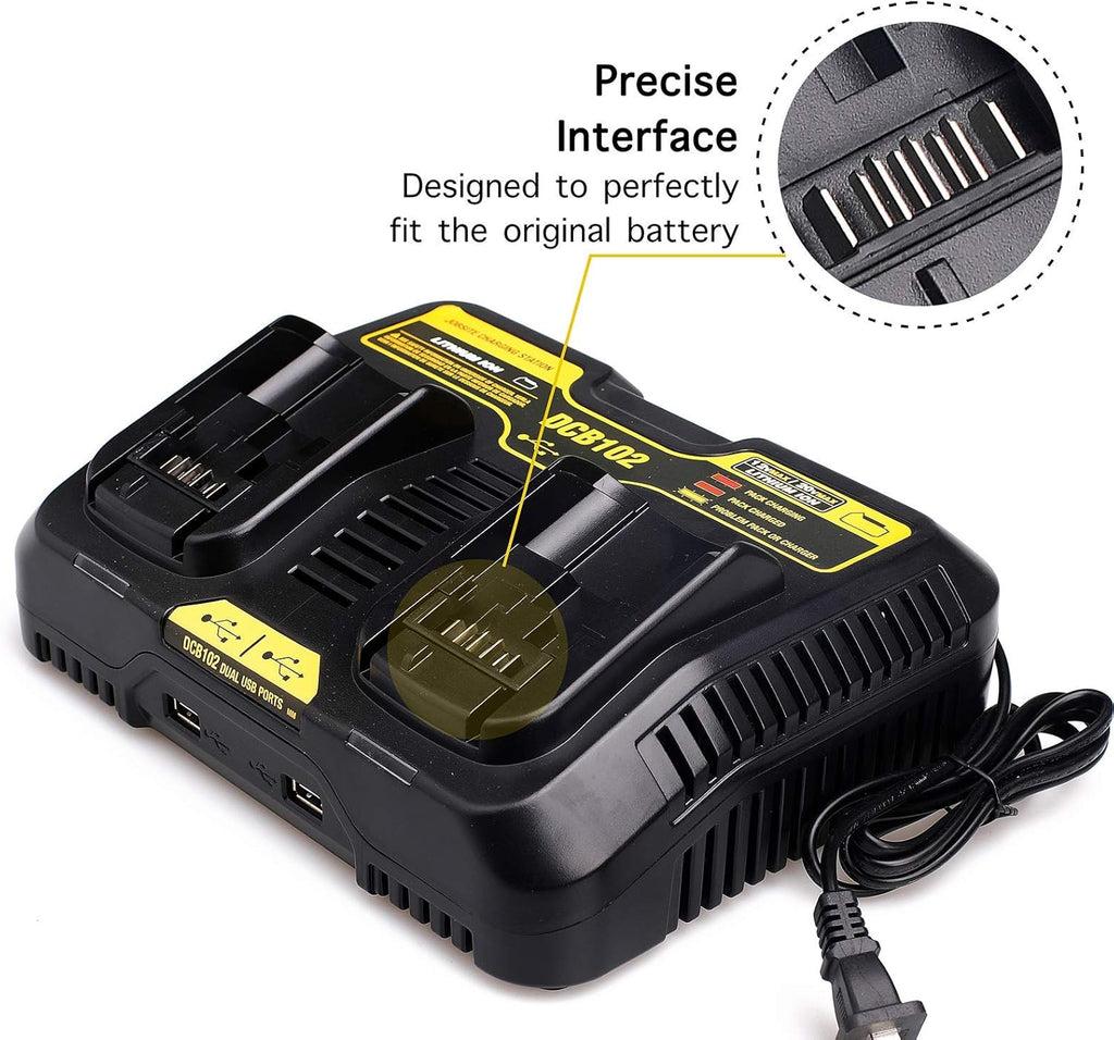 20V Dual Port Battery Charger Pack of 2 K8868