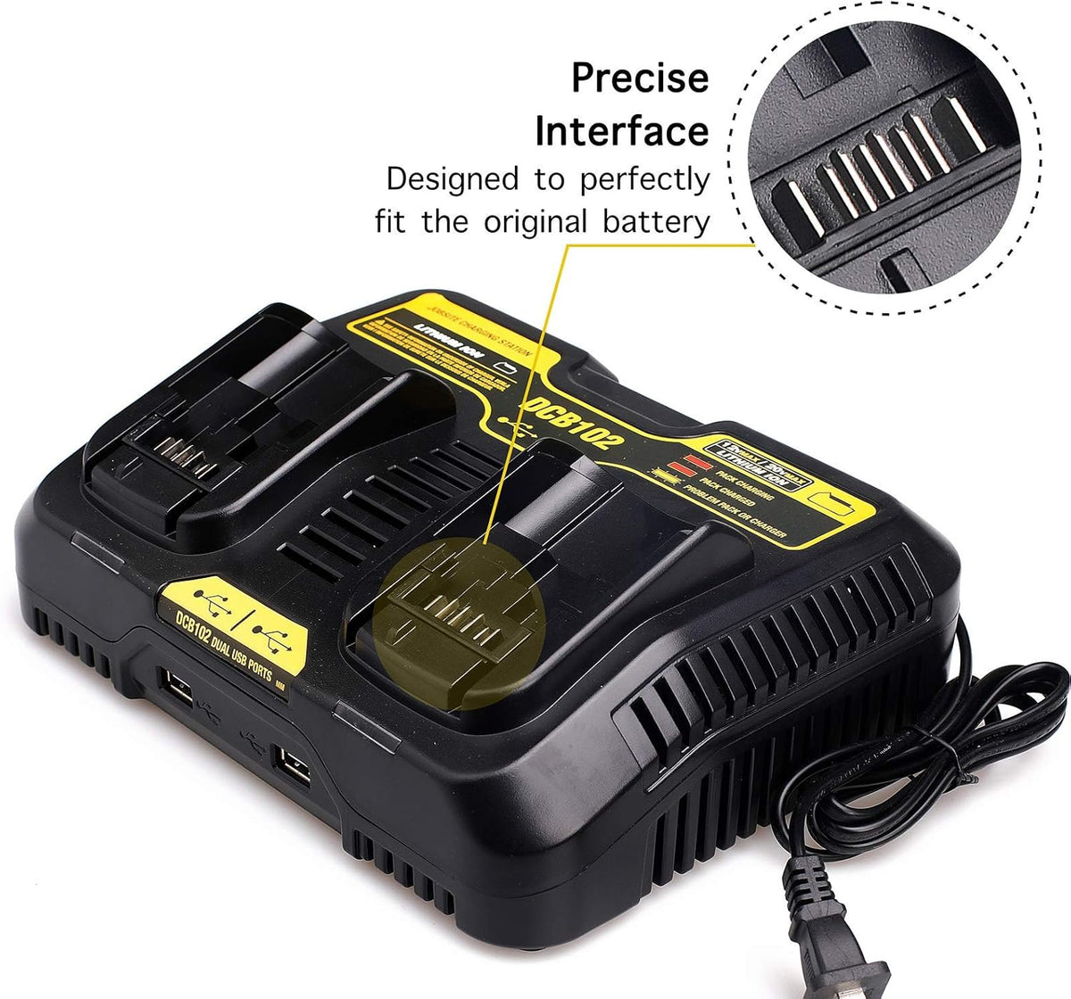 20V Dual Port Battery Charger Pack of 2 K8868