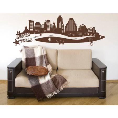 Hazelnut Brown 59in x 20in Cityscape Wall Decal U375217