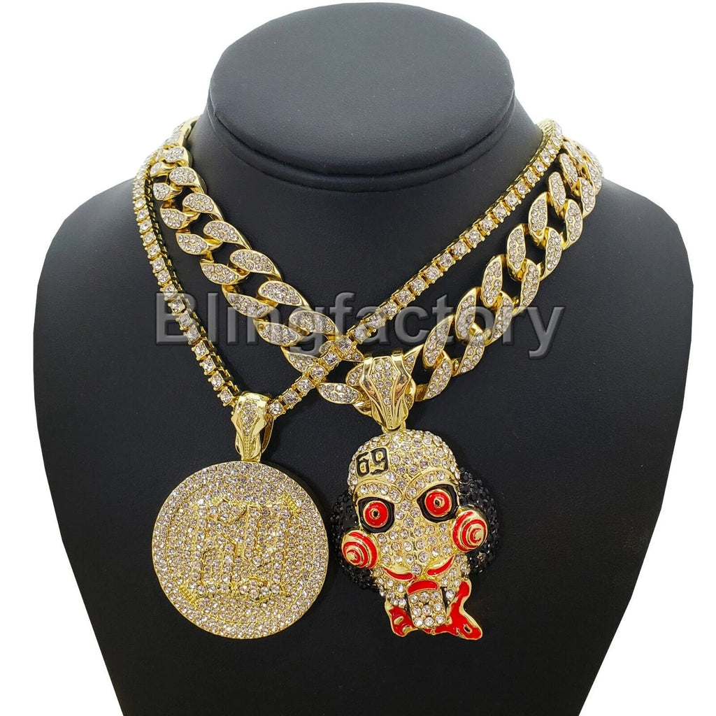 18" Full Iced Cuban Choker Chain Necklace N828979