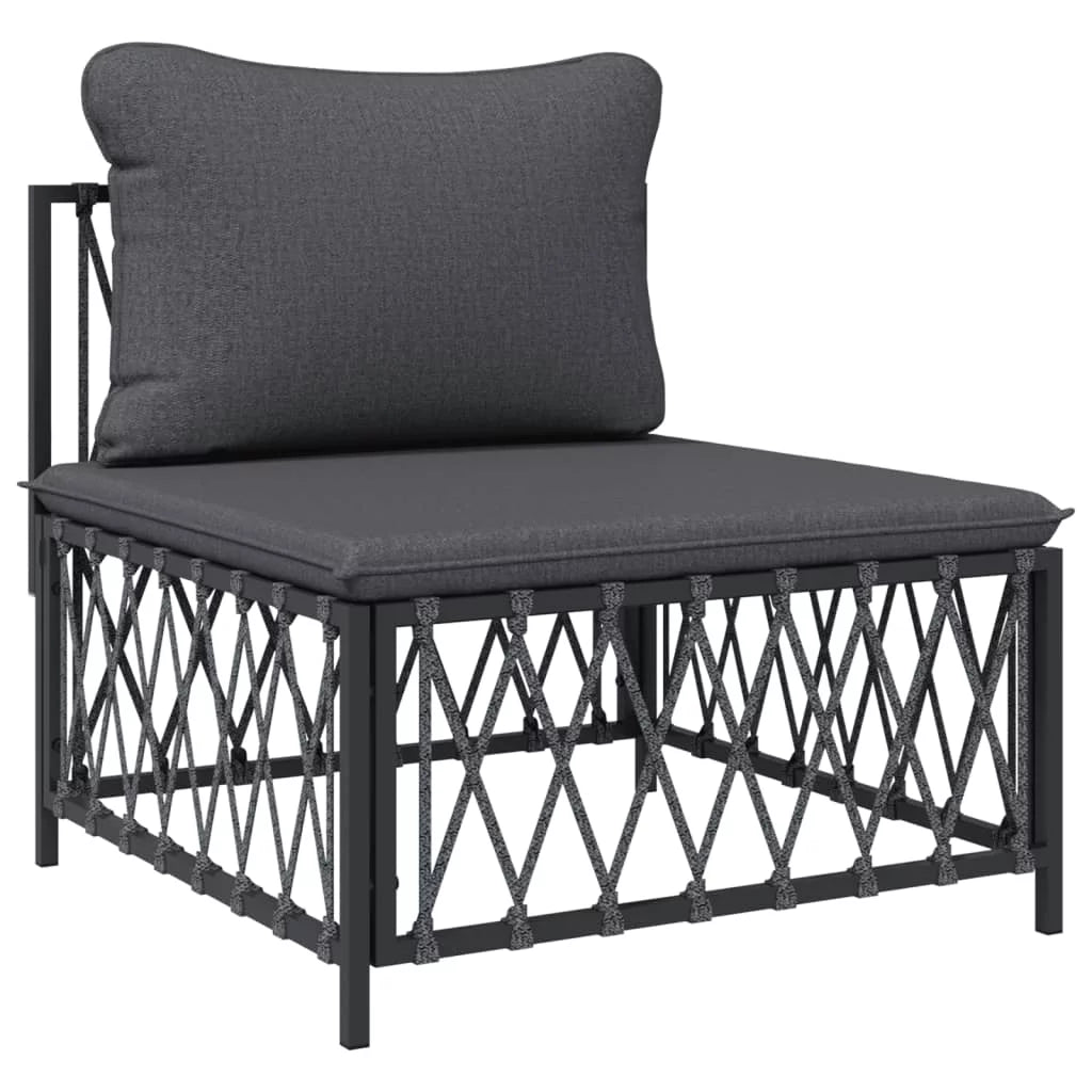 4 Piece Patio Set with Cushions Anthracite Steel G999608