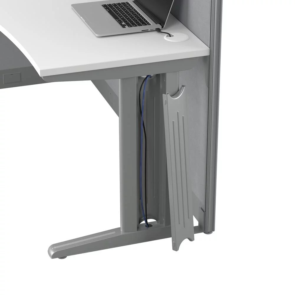 Engineered Wood Straight Cubicle Desk in Pure White A43302