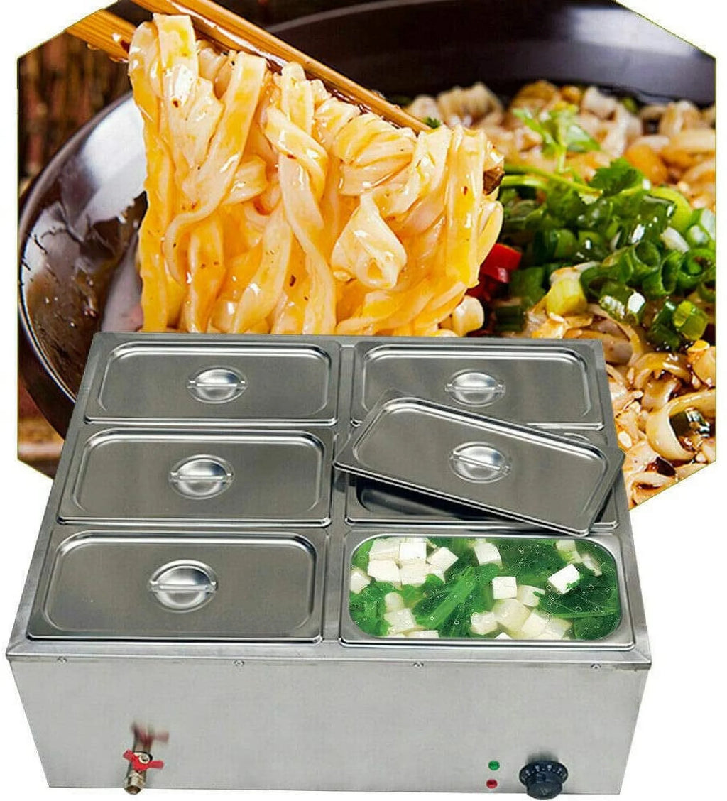 6 Pot Portable Food Warmer Steam Table Top 110V K458