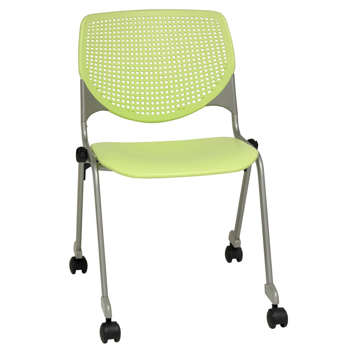 Navy Poly Stack Chair with Casters P178