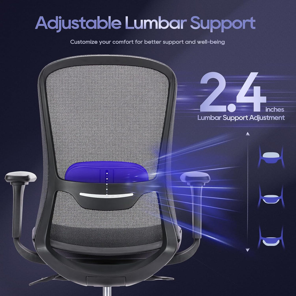 Ergonomic Mesh Office Chair with 4D Armrests Grey Q9085