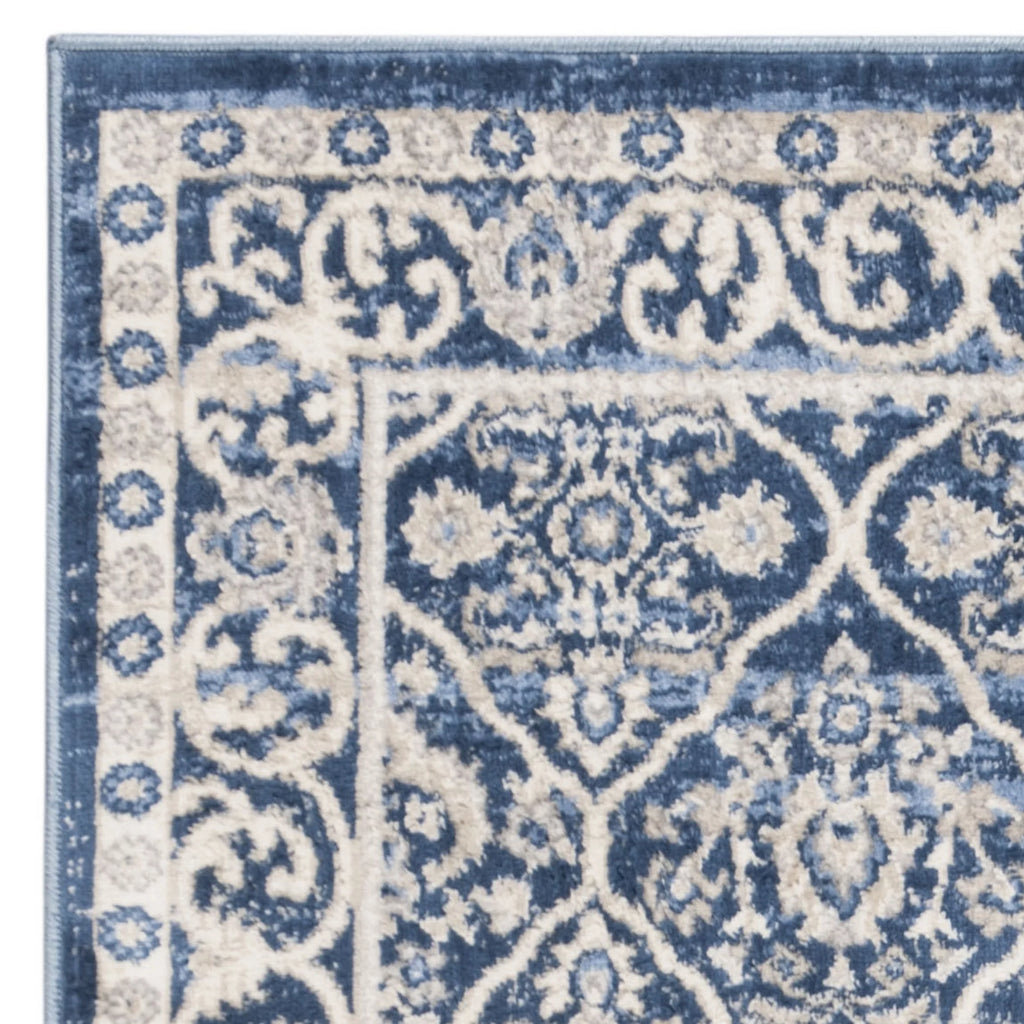 Navy Light Grey Geometric Area Rug M68899