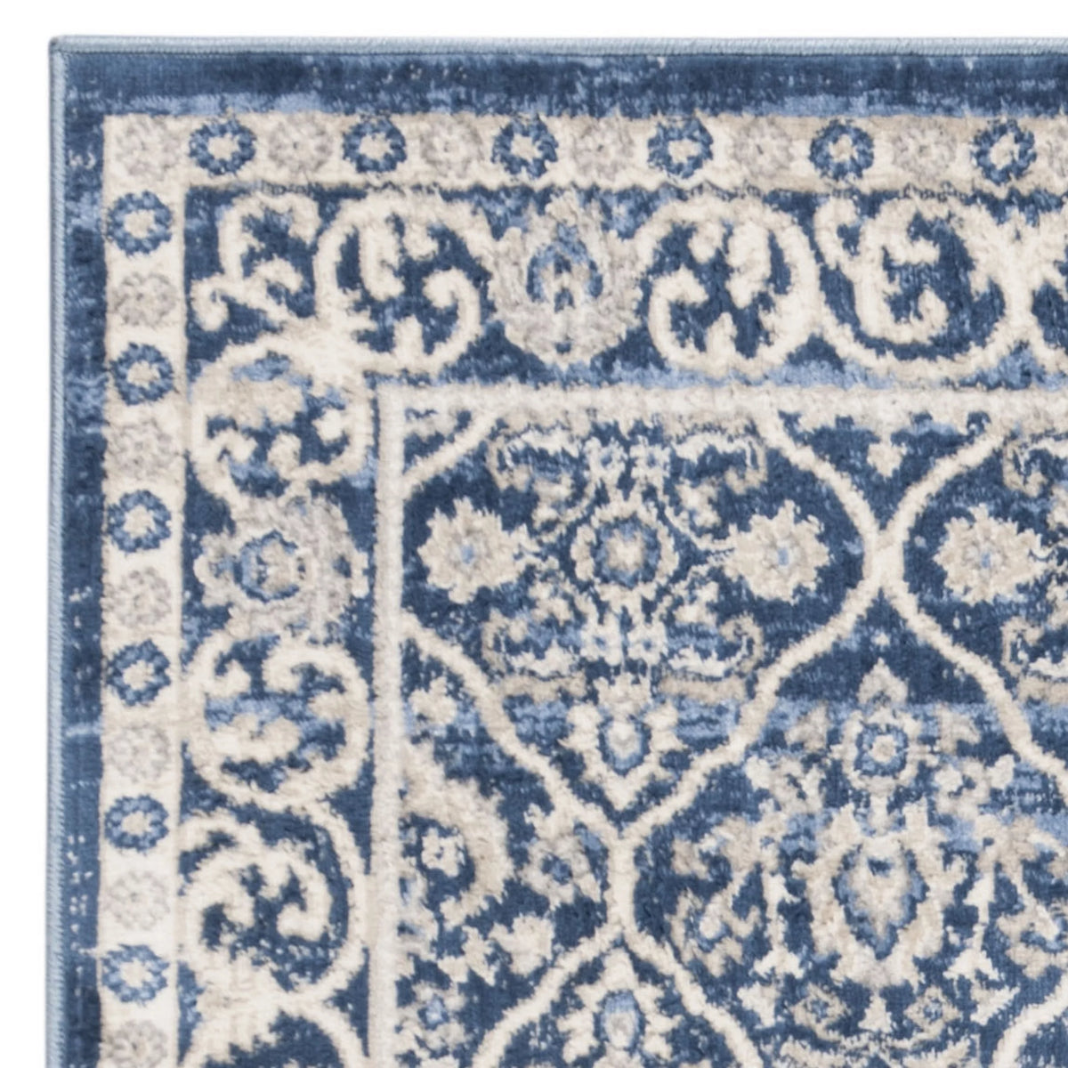 Navy Light Grey Geometric Area Rug M68899