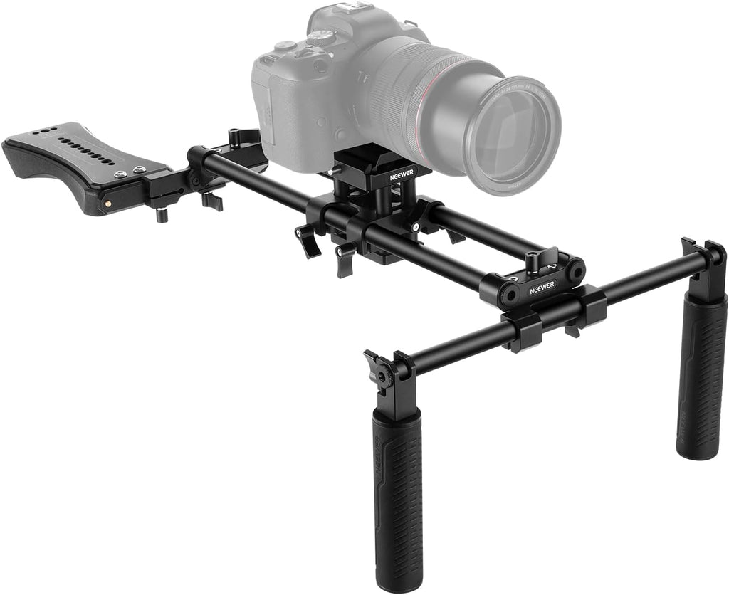 Universal Camera Shoulder Mount with Movable Shoulder Pad, 15mm Rod, 1/4 3/8 QR Plate Z53516