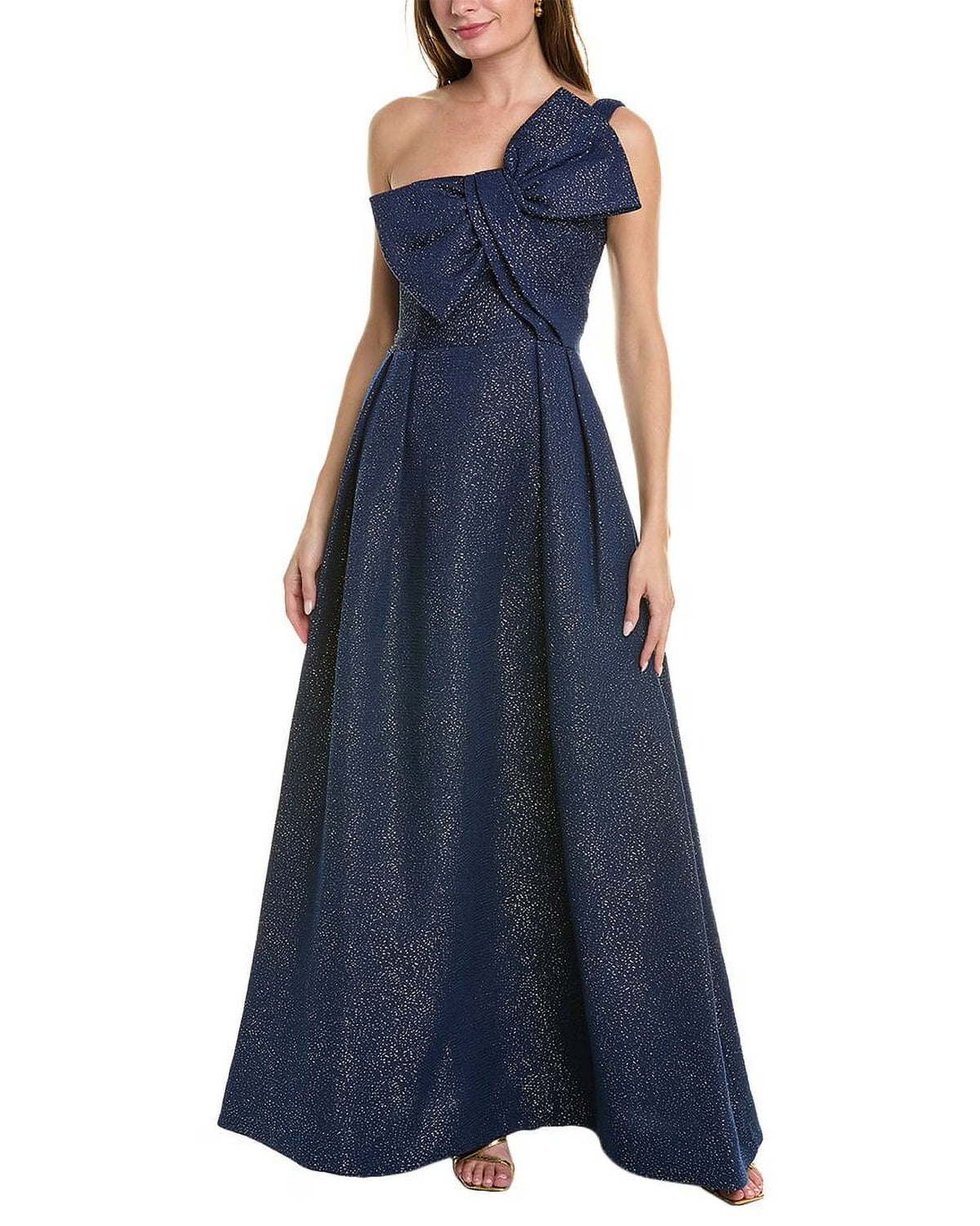 Metallic Jacquard Gown M20867