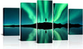 Green Aurora Borealis Canvas Wall Art Stretched and Framed J42914