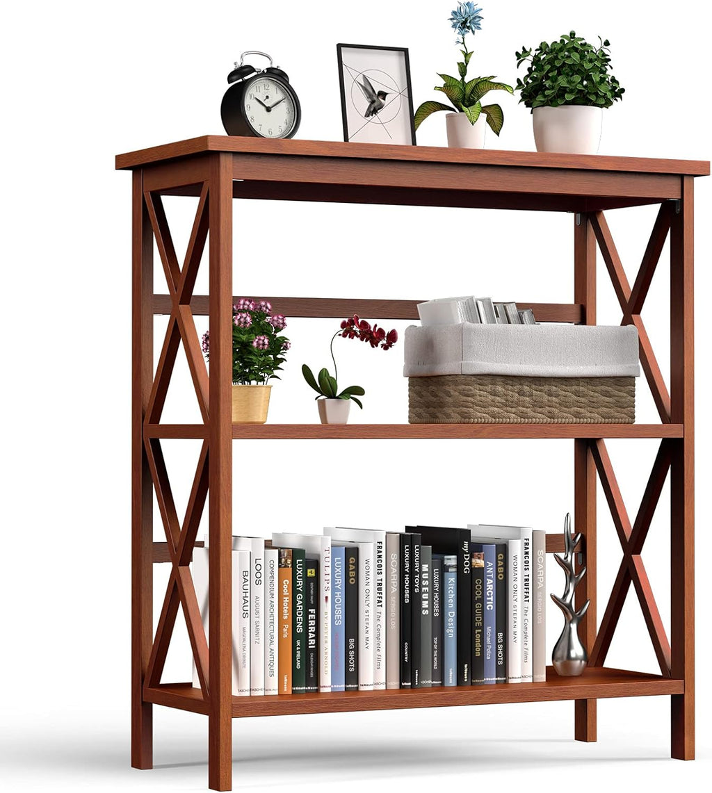 White 3-Tier Wooden Bookshelf J702125